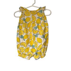 Kid's Carter's Yellow Lemon Print One Piece Bodysuit